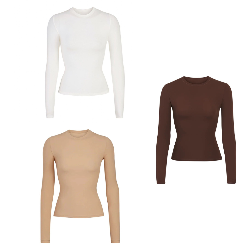 3 tops collant à manches longues