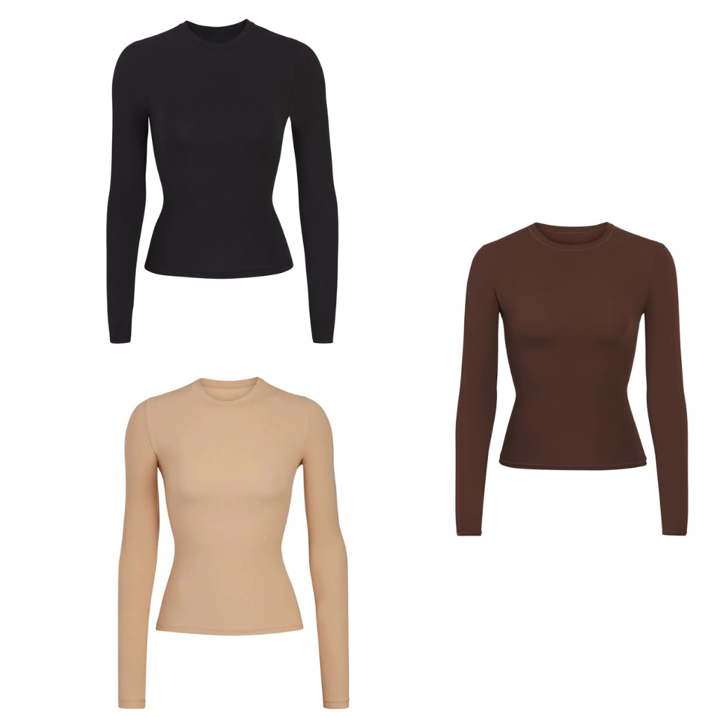 3 tops collant à manches longues